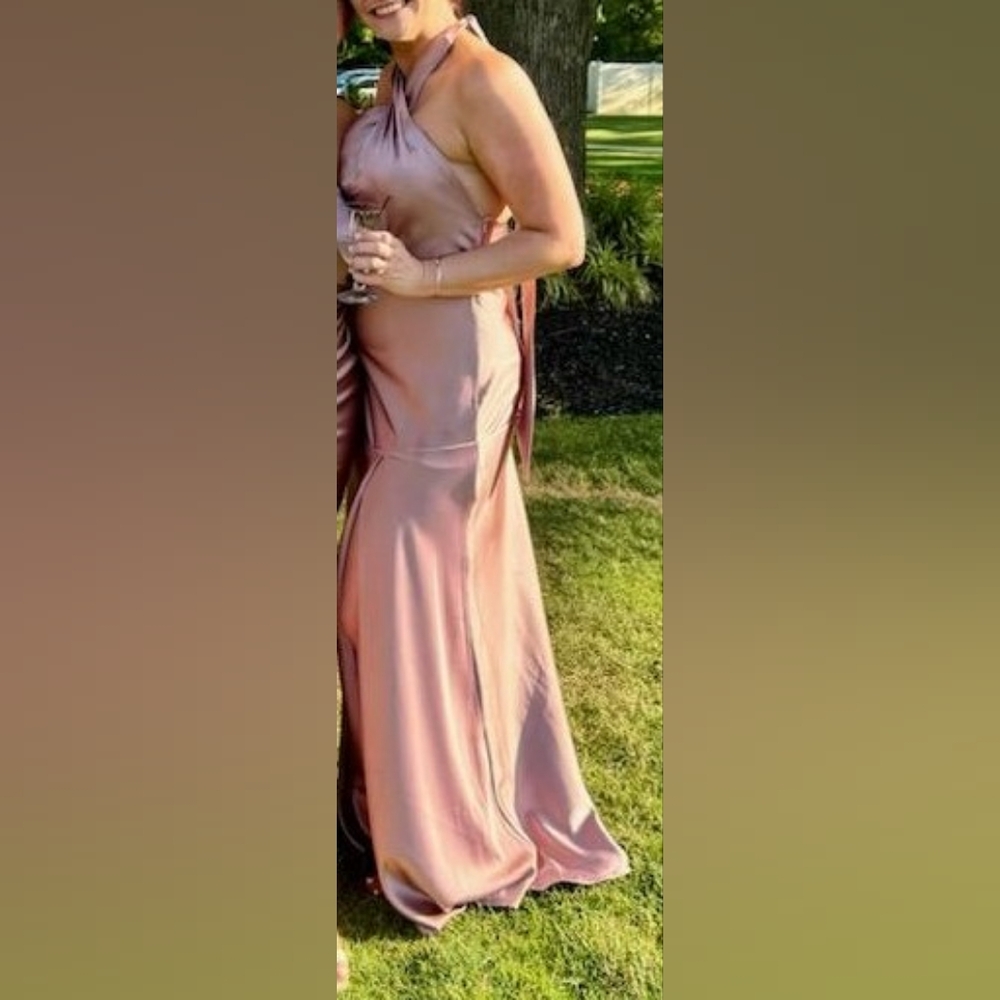 Revelry Athena Satin Bridesmaid Dress Rose Quartz